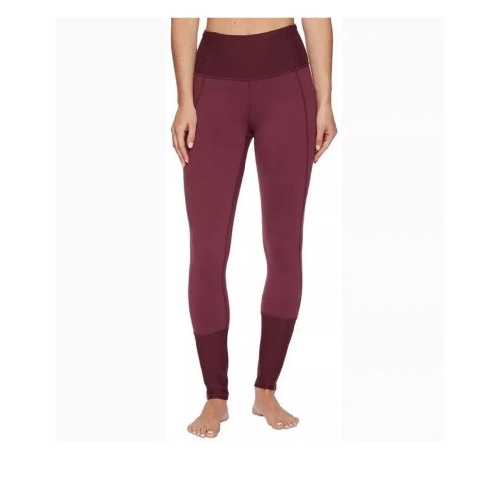 LUCY Activewear To The Barre Legging Ribbed Yoga Leggings Zipper Ankles SZ M‎